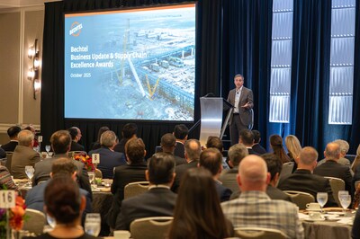 Craig Albert, Bechtel President and COO, honoring top-performing suppliers during the 2025 Supply Chain Excellence Awards. Craig Albert, Bechtel President and COO, honoring top-performing suppliers during the 2025 Supply Chain Excellence Awards.