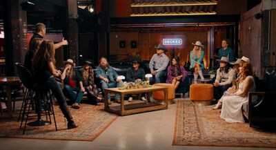 Image courtesy of Paramount. Still from Episode 1 of The Road, showing Decked neon sign, digitally inserted using Ryff's AI-Powered Virtual Product Placement platform.