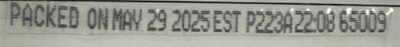 Item: 65009 Package Code Date Item: 65009 Package Code Date
