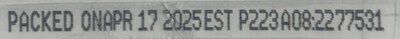 Item: 77531 Package Code Date Item: 77531 Package Code Date