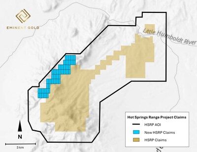 Fig 2. Claim Map Overview – Hot Springs Range Project, Nevada (CNW Group/Eminent Gold Corp.)