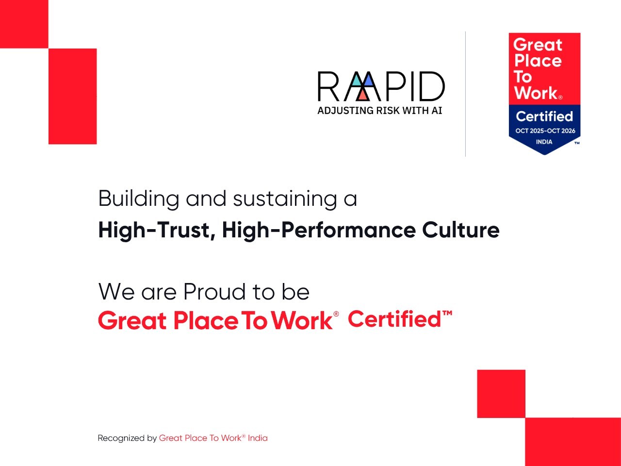 RAAPID Earns 2025 Great Place To Work Certification™ for Second Consecutive Year