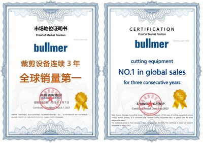 bullmer cutting equipment NO. 1 in global sales for three consecutive years bullmer cutting equipment NO. 1 in global sales for three consecutive years