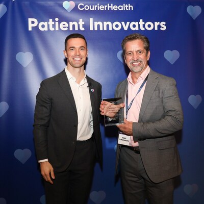Danny Sigurdson, Founder and CEO at Courier Health, awards Mike Tonkinson of Pfizer "Patient Champion of the Year" as part of the 2025 Patient Innovators Awards in New York City. Danny Sigurdson, Founder and CEO at Courier Health, awards Mike Tonkinson of Pfizer "Patient Champion of the Year" as part of the 2025 Patient Innovators Awards in New York City.