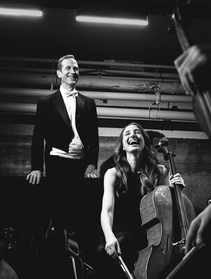 OSM's principal cello Brian Manker and cellist Geneviève Guimond © Sacha Cohen - TUX Creative House (CNW Group/Orchestre Symphonique de Montréal) OSM's principal cello Brian Manker and cellist Geneviève Guimond © Sacha Cohen - TUX Creative House (CNW Group/Orchestre Symphonique de Montréal)