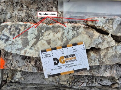 Figure 3 : Channel Sample C00429754 from the West Outcrop (CNW Group/Comet Lithium Corporation) Figure 3 : Channel Sample C00429754 from the West Outcrop (CNW Group/Comet Lithium Corporation)