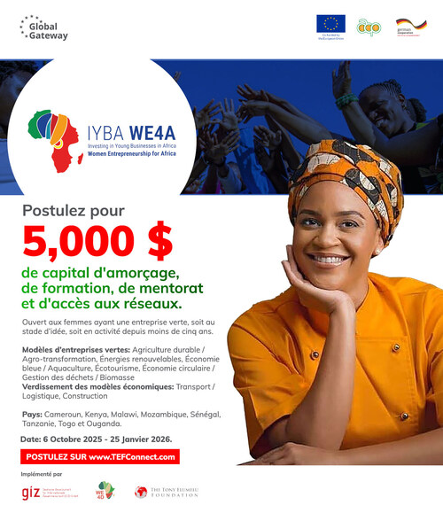 Plus de 1 000 entreprises dirigées par des femmes recevront un financement dans le cadre de la deuxième cohorte du programme IYBA-WE4A (PRNewsfoto/The Tony Elumelu Foundation)