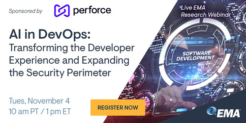 AI in DevOps: Transforming the Developer Experience and Expanding the Security Perimeter research webinar AI in DevOps: Transforming the Developer Experience and Expanding the Security Perimeter research webinar
