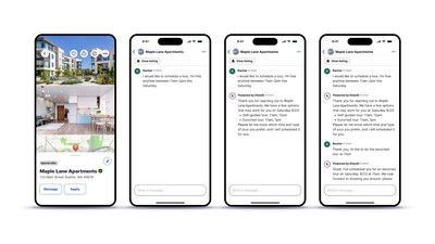 Rentals AI Assist (powered by EliseAI) gives renters instant, around-the-clock responses to questions about properties, tours and availability.
