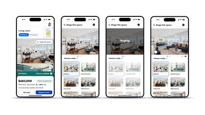 Virtual Staging, available on Zillow Showcase℠ listings, is an AI-powered tool that restyles empty rooms so shoppers can visualize the space in different design styles, such as modern or Scandinavian. Virtual Staging, available on Zillow Showcase℠ listings, is an AI-powered tool that restyles empty rooms so shoppers can visualize the space in different design styles, such as modern or Scandinavian.