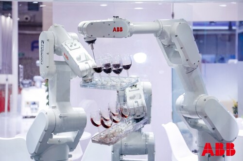 ABB demonstrates new offerings powered by ABB Robotics' OmniCore single control platform. [Photo provided to chinadaily.com.cn]