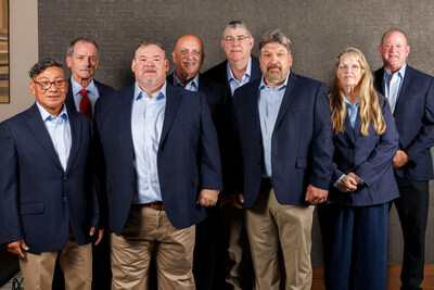 Penske Logistics has inducted its 2024 and 2025 Driver Wall of Fame classes by recognizing the company’s elite professional truck drivers. These men and women are being celebrated for the remarkable achievement of 20 years of consecutive safe driving. From left to right: Juan Sixtos, Mike Larmeu, Keith Tyler, Delio Garcia, Tom Spence, Tim Cote, Susan Fabian and Darrall Headrick. Not pictured is Will Lawrie.