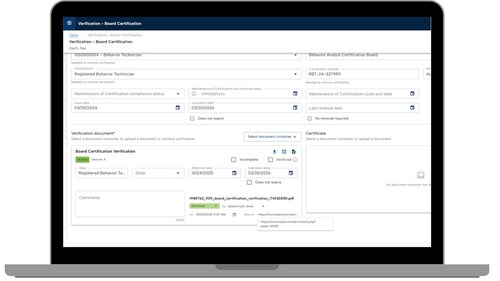 Expanded Credentialing Automation with Board Certification Verification