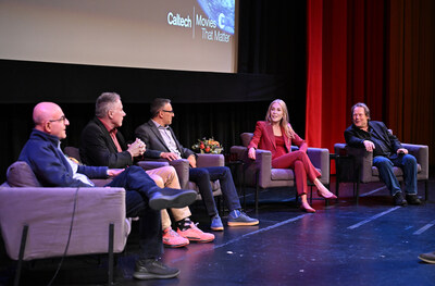Caltech professors Sergio Pellegrino, Harry Atwater, Ali Hajimiri, producer Brigitte Bren and director Steven Reich discuss the documentary,  Caltech professors Sergio Pellegrino, Harry Atwater, Ali Hajimiri, producer Brigitte Bren and director Steven Reich discuss the documentary,