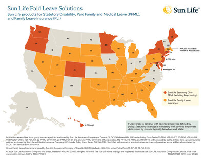 Sun Life now offers Family Leave Insurance in 24 states and administers Paid Family and Medical Leave in the 12 states with mandated programs. Sun Life now offers Family Leave Insurance in 24 states and administers Paid Family and Medical Leave in the 12 states with mandated programs.