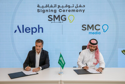 SMC Group Chairman Mohamed Al-Khereiji and Aleph Founder & CEO Gastón Taratuta sign the strategic investment and joint venture agreement in Riyadh. SMC Group Chairman Mohamed Al-Khereiji and Aleph Founder & CEO Gastón Taratuta sign the strategic investment and joint venture agreement in Riyadh.