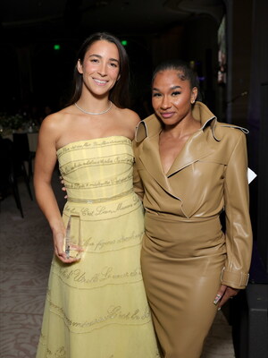 Jordan Chiles honored world champion gymnast, activist and author Aly Raisman with the Variety Courage Award presented by Purina for Aly's unwavering advocacy and leadership on behalf of survivors of abuse at the 2025 Variety Power of Women event presented by Lifetime on ]Wednesday, October 29.