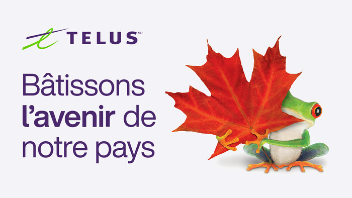 TELUS dévoile sa nouvelle signature de marque « Bâtissons l'avenir de notre pays » — soulignant ses profondes racines canadiennes et son engagement envers le développement national par ses investissements en infrastructures et en technologies. (Groupe CNW/TELUS Communications Inc.) TELUS dévoile sa nouvelle signature de marque « Bâtissons l'avenir de notre pays » — soulignant ses profondes racines canadiennes et son engagement envers le développement national par ses investissements en infrastructures et en technologies. (Groupe CNW/TELUS Communications Inc.)