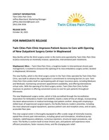 Twin Cities Pain Clinic Improves Patient Access to Care with Opening of New Outpatient Surgery Center in Maplewood