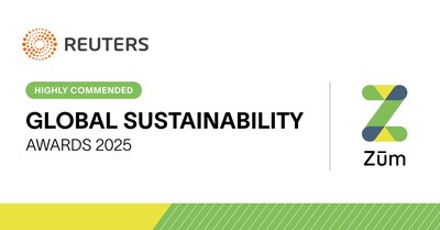Zūm, a leader in modern student transportation, today announced that it has been honored as “Highly Commended” in the Product Innovation category at the 2025 Reuters Global Sustainability Awards. Zūm, a leader in modern student transportation, today announced that it has been honored as “Highly Commended” in the Product Innovation category at the 2025 Reuters Global Sustainability Awards.