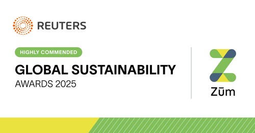 Zūm, a leader in modern student transportation, today announced that it has been honored as “Highly Commended” in the Product Innovation category at the 2025 Reuters Global Sustainability Awards.