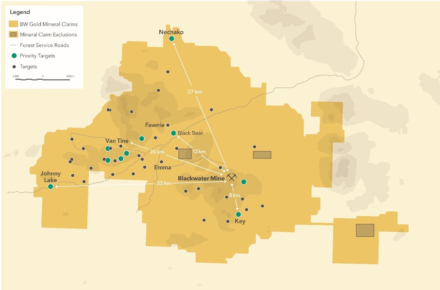 Artemis Gold regional exploration priority targets (CNW Group/Artemis Gold Inc.)