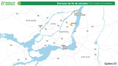 Planifier ses déplacements sur le réseau autoroutier : entraves majeures durant la fin de semaine du 31 octobre au 3 novembre