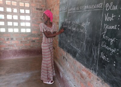 Zénabou at her school in Bambari, Central African Republic. Zénabou at her school in Bambari, Central African Republic.