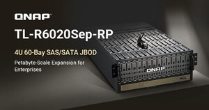 QNAP lança o JBOD SAS/SATA 4U de alta densidade com 60 baias, proporcionando expansão em escala de petabytes para empresas