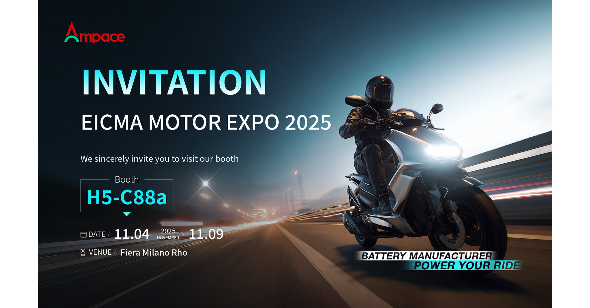 Ampace pr&eacute;sentera ses solutions innovantes de batteries pour la micro-mobilit&eacute; &agrave; lEICMA 2025