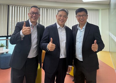 From left to right: Julian Ng, CEO of Grand Venture Technology; Loke Wai San, Managing Partner of Novo Tellus; Ricky Lee, Executive Deputy Chairman of Grand Venture Technology (PRNewsfoto/Novo Tellus)