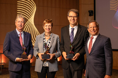2025 Merkin Prize Laureates Bruce Levine, Isabelle Rivière, and Michel Sadelin with Dr. Richard N. Merkin. Credit: Erik Jacobs, Anthem Multimedia 2025 Merkin Prize Laureates Bruce Levine, Isabelle Rivière, and Michel Sadelin with Dr. Richard N. Merkin. Credit: Erik Jacobs, Anthem Multimedia