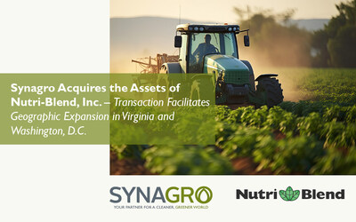 Synagro Acquires the Assets of Nutri-Blend, Inc., Expanding Services in the Virginia Region. Synagro Acquires the Assets of Nutri-Blend, Inc., Expanding Services in the Virginia Region.