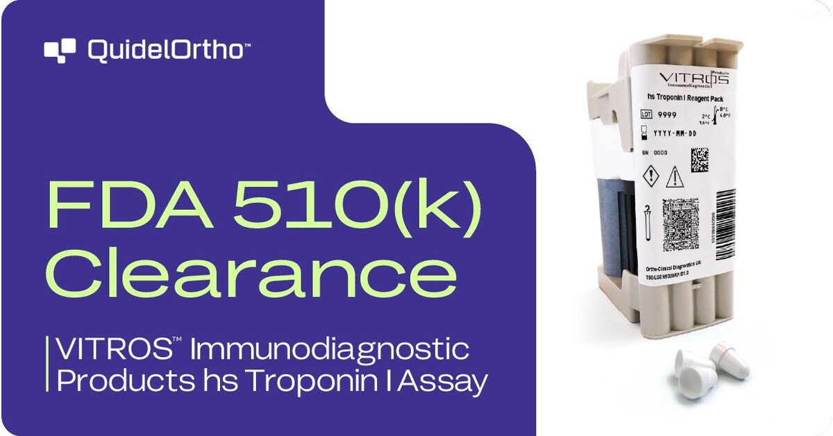 QuidelOrtho Receives FDA 510(k) Clearance for VITROS™ Immunodiagnostic  Products hs Troponin I Assay