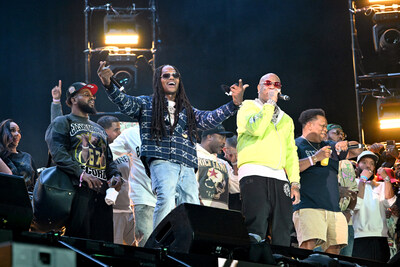 LAS VEGAS, NEVADA - OCTOBER 25: (L-R) B.G. and Birdman perform onstage during 