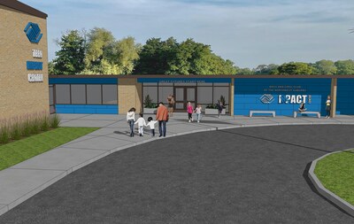 This rendering shows Boys & Girls Clubs of the Northwest Suburbs’ new Woodlands Impact Center, scheduled for completion in 2026. The center is designed to serve 550 middle and high school students who reside in the Illinois villages of  Carpentersville and Barrington (Districts 220 and 300).