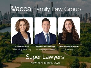 Vacca Family Law Group Attorneys Recognized in 2025 New York Metro Super Lawyers® Lists