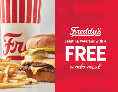 Freddy's free combo meal card to be distributed to veterans and active military personnel who visit on Veterans Day, Tuesday, Nov. 11, 2025. Freddy's free combo meal card to be distributed to veterans and active military personnel who visit on Veterans Day, Tuesday, Nov. 11, 2025.