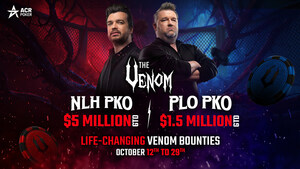 ACR Poker's Dual Venom PKO Tournaments Deliver Knockout Success, Smashing Guaranteed Prize Pools to Award $7.8 million to Players
