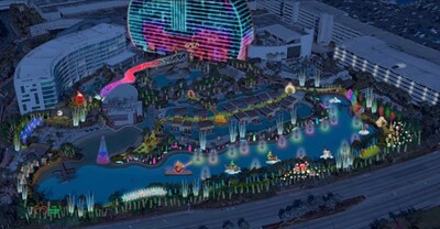 Reproducción de lo que los invitados pueden esperar durante las festividades de 'Hard Rock the Holidays', el Espectacular Festival de Luces de la Florida en 
Seminole Hard Rock Hotel & Casino Hollywood.