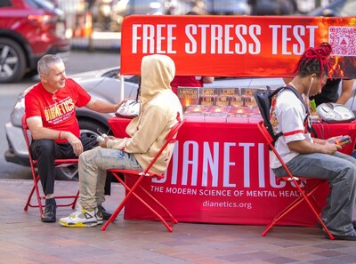 The Hubbard Dianetics Foundation delivers free stress tests across Los Angeles in recognition of National Stress Awareness Day. (Photo credit: Hubbard Dianetics Foundation)
