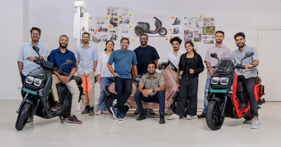 Vipin George, Co-founder and Chief Product Officer - River Mobility, with the Industrial Design team (PRNewsfoto/River)