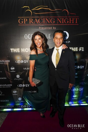 GP Racing Night hosts Vanessa Fukunaga and Andrés Simg
