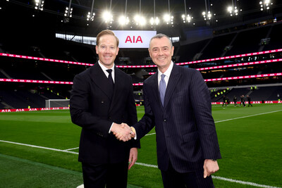 Ryan Norys, Chief Revenue Officer, Tottenham Hotspur, and Stuart A. Spencer, AIA Group Chief Marketing Officer, marking a new chapter in the partnership Ryan Norys, Chief Revenue Officer, Tottenham Hotspur, and Stuart A. Spencer, AIA Group Chief Marketing Officer, marking a new chapter in the partnership