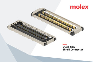 Molex Announces Availability of Industry-First, Space-Saving Quad-Row Board-to-Board Connectors with EMI Shields