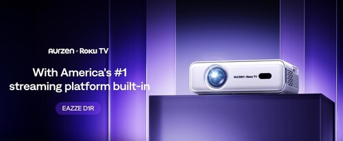 Aurzen Roku TV Smart Projector EAZZE D1R