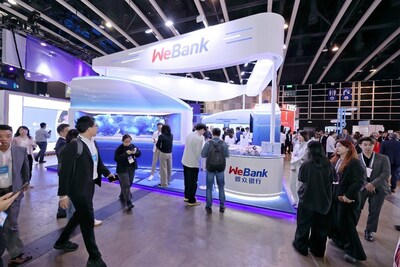 The WeBank booth attracted a steady stream of visitors.