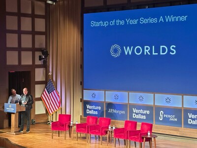 Dave Copps, CEO and Co-Founder of Worlds, receives the 2025 Venture Dallas “Startup of the Year” Award in the Series A category, recognizing Worlds’ leadership in accelerating enterprise adoption of Physical AI. Dave Copps, CEO and Co-Founder of Worlds, receives the 2025 Venture Dallas “Startup of the Year” Award in the Series A category, recognizing Worlds’ leadership in accelerating enterprise adoption of Physical AI.