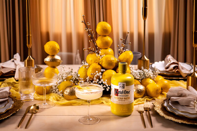 The Cocktail Collection's Newest Product, the Ketel One Lemon Drop Martini, with its Hestia Harlow Tablescape Kit