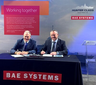 Vice President and General Manager of Ultra Maritime Australia Jonathan Sadleir AM signs the contract with BAE Systems Australia for the company's Surface Ship Torpedo Defense System on the Hunter Class Frigate at IndoPac 2025. Vice President and General Manager of Ultra Maritime Australia Jonathan Sadleir AM signs the contract with BAE Systems Australia for the company's Surface Ship Torpedo Defense System on the Hunter Class Frigate at IndoPac 2025.